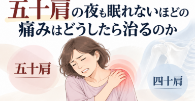 五十肩の痛みを解説する医療イラスト_アイキャッチ