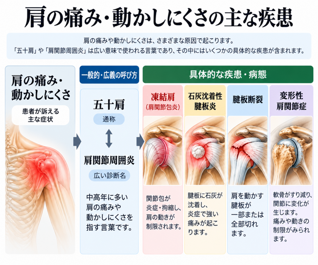 肩の痛みと主な疾患ガイド